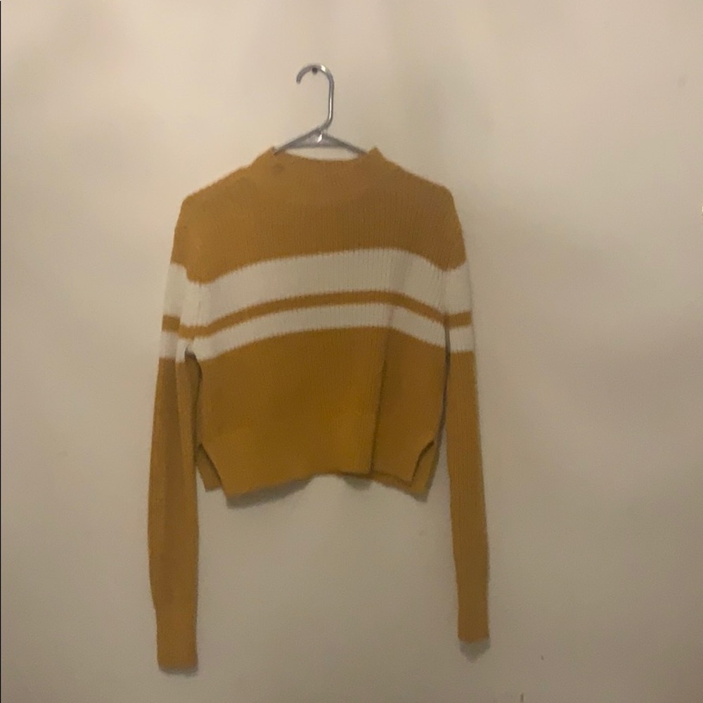 Lottie Moss Crew Yellow and White  Striped Sweater